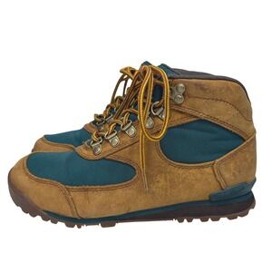 Danner Jag Distressed Brown Deep Teal Suede Nylon Waterproof Hiking Boots Size 6